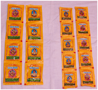pouch package vibuthi